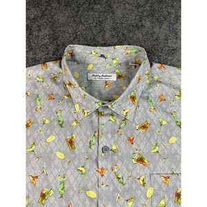 Tommy Bahama Short Sleeve Button Up Camp Shirt Mens XXL Cocktail Hour AOP Casual